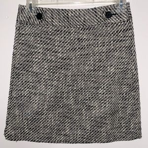 LOFT Black and White Tweed Skirt